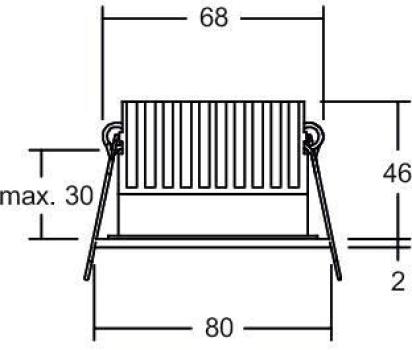 Brumberg LED-Einbaudownlight 230 V AC, 50 Hz, 6 W, 38°, 3.000 K, rund, starr, schwarz struktur (12650183)