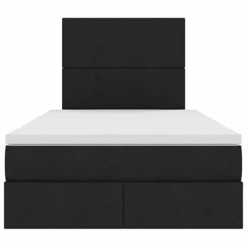 Bett mit Stauraum und LED Schwarz 120 x 200 cm Polyester