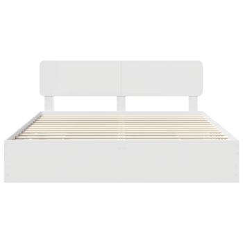 Bettrahmen mit Schubladen Weiß 180 x 200 cm Ingenieurs Holz