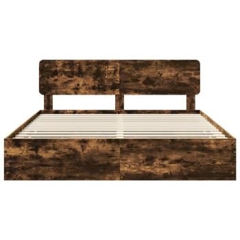Bettrahmen Geräucherte Eiche 180 x 200 cm Ingenieurs Holz