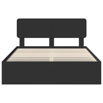 ARDEBO.de - Bettrahmen mit Schubladen Schwarz 140 x 190 cm Ingenieurs Holz