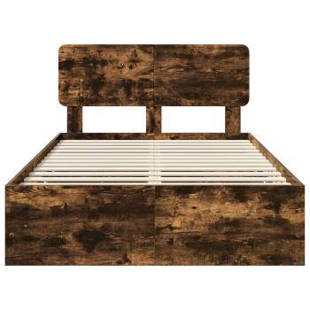 Bettrahmen Geräucherte Eiche 135 x 190 cm Ingenieurs Holz