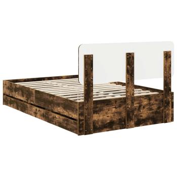 Bettrahmen Geräucherte Eiche 135 x 190 cm Ingenieurs Holz