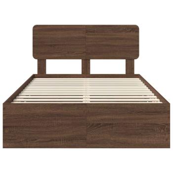 Bettrahmen Braun Eichen-Optik 120 x 200 cm Ingenieurs Holz