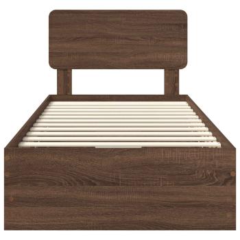 Bettrahmen Braun Eichen-Optik 90 x 200 cm Ingenieurs Holz