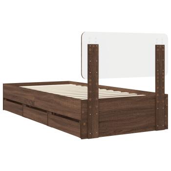 Bettrahmen Braun Eichen-Optik 90 x 200 cm Ingenieurs Holz