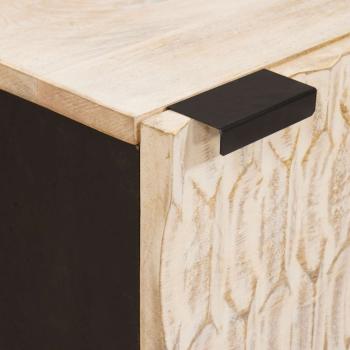 Nachttisch 2 pcs Weiß 40 x 33,5 x 46 cm Massivholz Mango