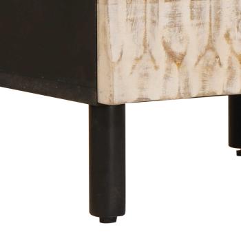 Nachttisch 2 pcs Weiß 40 x 33,5 x 46 cm Massivholz Mango