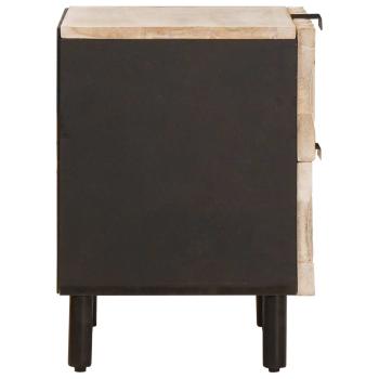 Nachttisch 2 pcs Weiß 40 x 33,5 x 46 cm Massivholz Mango