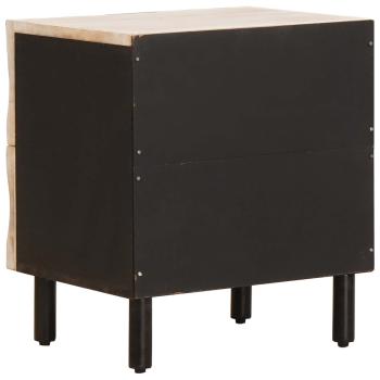 Nachttisch 2 pcs Weiß 40 x 33,5 x 46 cm Massivholz Mango