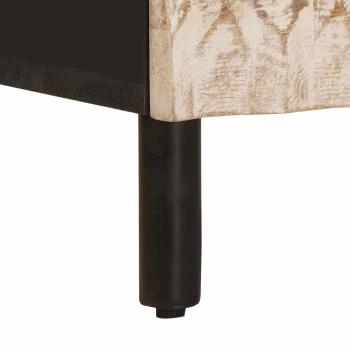 Nachttisch 2 pcs Weiß 40 x 33,5 x 46 cm Massivholz Mango