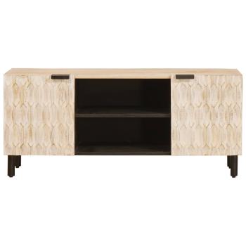 TV-Schränk Weiße gewaschene Oberfläche 105 x 33,5 x 46 cm