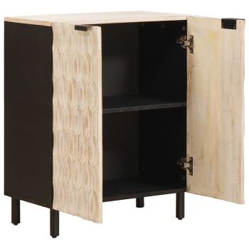 ARDEBO.de - Sideboard Weiße gewaschene Oberfläche 60 x 33,5 x 75 cm