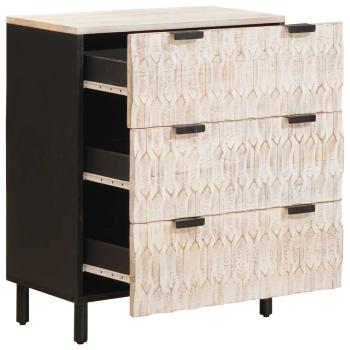 ARDEBO.de - Sideboard Weiße gewaschene Oberfläche 60 x 33,5 x 75 cm
