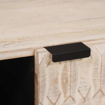 Couchtisch Weiß 80 x 50 x 40 cm Massivholz Mango