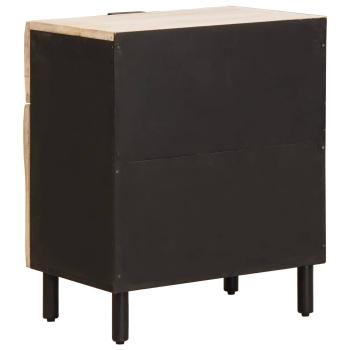 Nachttisch mit Schubladen Weiß 50 x 33 x 60 cm Massivholz Mango