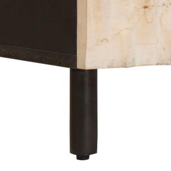 Nachttisch mit Schubladen Weiß 50 x 33 x 60 cm Massivholz Mango