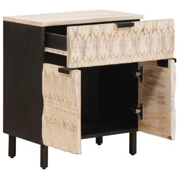 Nachttisch mit Schubladen Weiß 50 x 33 x 60 cm Massivholz Mango