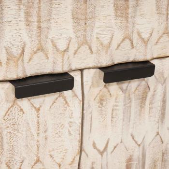 Nachttisch mit Schubladen Weiß 50 x 33 x 60 cm Massivholz Mango