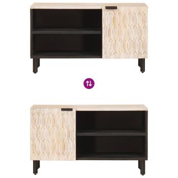 TV-Schränk Weiße gewaschene Oberfläche 80 x 31,5 x 46 cm