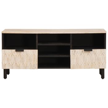 TV-Schränk Weiße gewaschene Oberfläche 100 x 33,5 x 46 cm