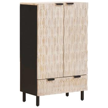 ARDEBO.de - Highboard Uni Weiße gewaschene Oberfläche