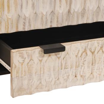 Highboard Uni Weiße gewaschene Oberfläche