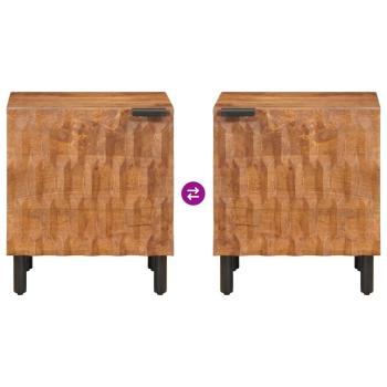 Nachttisch 2 pcs Braun 40 x 33,5 x 46 cm Massivholz Mango