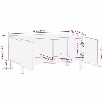 Couchtisch Braun 80 x 50 x 40 cm Massivholz Mango