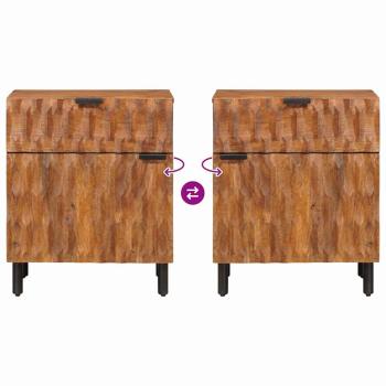 Nachttisch Braun 50 x 33 x 60 cm Massivholz Mango