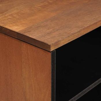 TV-Schränk mit Tür Akazienbraune Oberfläche 80 x 31,5 x 46 cm