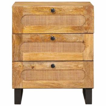 Nachttisch Natur 50 x 33 x 60 cm Massivholz Mango