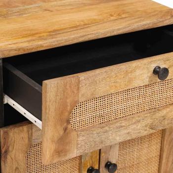 Nachttisch Natur 50 x 33 x 60 cm Massivholz Mango