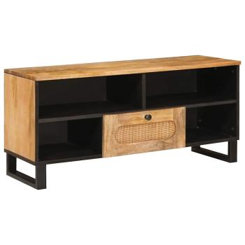 ARDEBO.de - TV-Schränk mit Regal Braun 100 x 33,5 x 46 cm Massivholz Mango