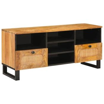 ARDEBO.de - TV-Schränk mit Regal Braun 100 x 33,5 x 46 cm Massivholz Mango