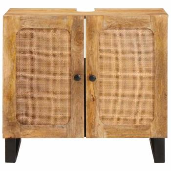 ARDEBO.de - Waschbeckenschrank Braun 62 x 33 x 58 cm Massivholz Mango