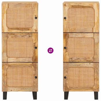 Highboard mit Tür Braun 60 x 33,5 x 100 cm Massivholz Mango