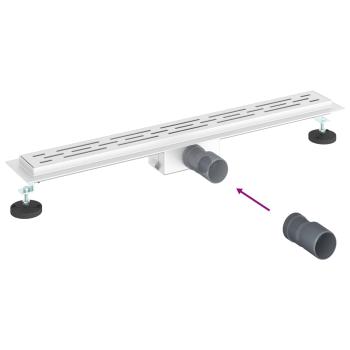 Duschabfluss mit Glasabdeckung Silber 80 cm Edelstahl 304