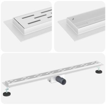 Duschabfluss mit Glasabdeckung Silber 90 cm Edelstahl 304