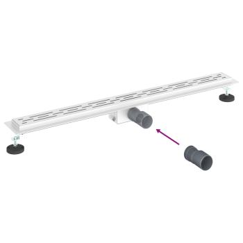 Duschabfluss mit Glasabdeckung Silber 90 cm Edelstahl 304