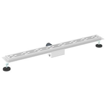 Duschabfluss mit Glasabdeckung Silber 90 cm Edelstahl 304