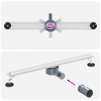 360° Duschablauf mit slim Modell Silber 70 cm Edelstahl 304