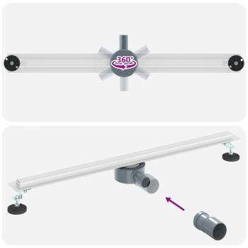 360° Duschablauf mit slim Modell Silber 80 cm Edelstahl 304