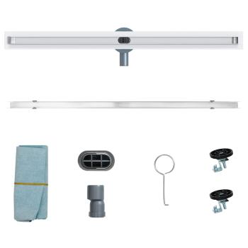 360° Duschablauf mit slim Modell Silber 90 cm Edelstahl 304