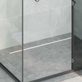 ARDEBO.de - 360° Duschablauf mit slim Modell Silber 100 cm Edelstahl 304