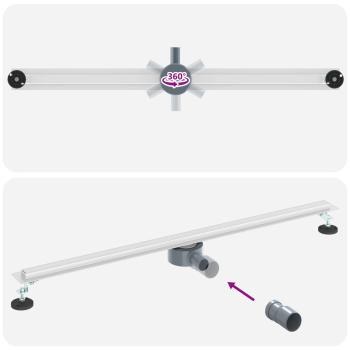 360° Duschablauf mit slim Modell Silber 100 cm Edelstahl 304