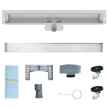 Wandmontierter Duschablauf Silber 70 cm Edelstahl 304