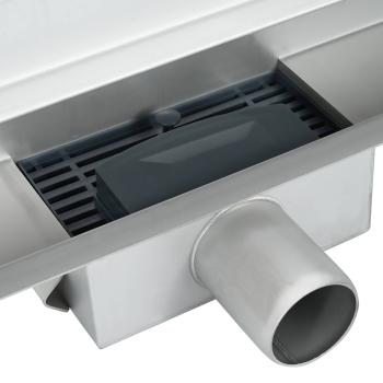 Wandmontierter Duschablauf Silber 80 cm Edelstahl 304
