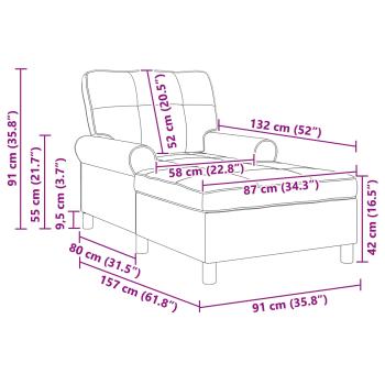 Lounge-Liege mit Kissen Schwarz 91 x 157 x 91 cm Antikes PU