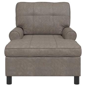 Lounge-Liege mit Kissen Grau 91 x 157 x 91 cm Antikes PU